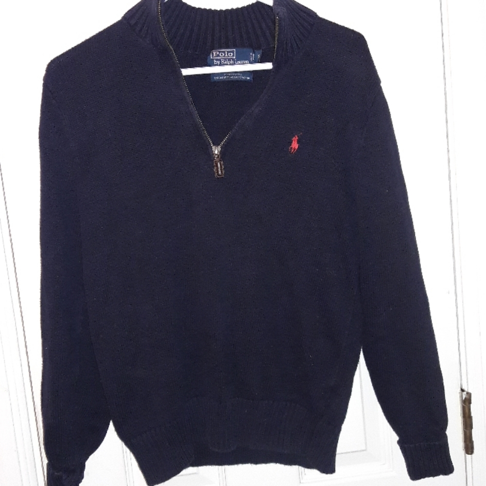 Polo 1/4 zip pull over cotton sweater